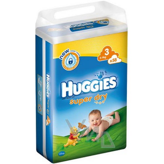 Huggies Super Dry size 3, 5-9 kg, diaper 58 pieces