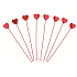 Hologram fabric heart red recess 3 cm - 24 pieces in a bag