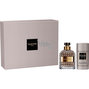 Valentino Uomo eau de toilette for men 50 ml + Valentino Uomo deodorant stick 75 ml, gift set