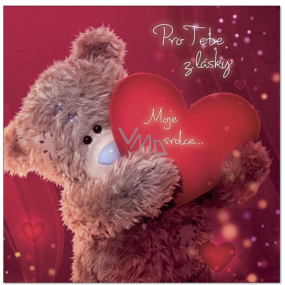 Me to You 3D greeting card For you out of love, Teddy bear with heart 15.5 x 15.5 cm