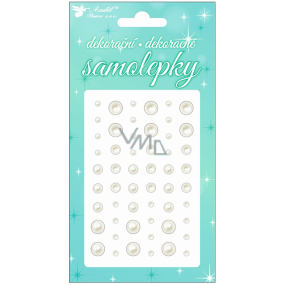 White bead stickers, decorative 3 sizes 12 x 8 cm