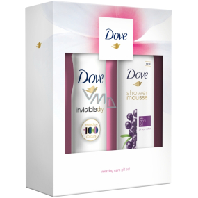 Dove Acai oil shower foam for women 200 ml + Invisible Dry Clean Touch antiperspirant deodorant spray for women 150 ml, cosmetic set