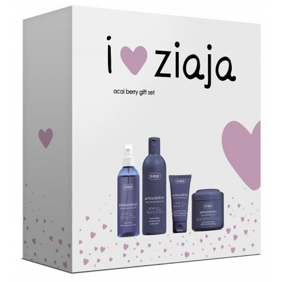 Ziaja Acai Berry Regenerating Face and Neck Face Cream 50 ml + skin tonic with hyaluronic acid 200 ml + shower soap with moisturizing balm 300 ml + moisturizing body foam 200 ml, cosmetic set