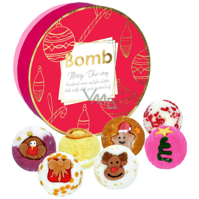 Bomb Cosmetics Merry Christmas mix of Christmas balls of shea and cocoa butter 7 x 30 g, cosmetic set in a tin can