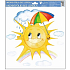Window film without glue hand painted sunshine, umbrella 30 x 30 cm