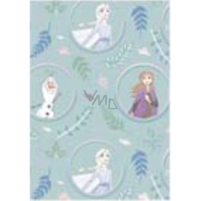 Ditipo Gift wrapping paper 70 x 200 cm Christmas Disney Anna, Elsa and Olaf in circles light green