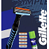 Gillette Sensor3 shaver + replacement heads 5 pieces + Sensitive shaving gel 75 ml, cosmetic set for men