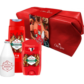 Old Spice BearGlove Travel Bag 2 in 1 shower gel and shampoo 250 ml + aftershave 100 ml + deodorant stick 50 ml + case, cosmetic set for men
