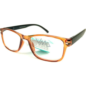 Berkeley Reading dioptric glasses +2.5 plastic transparent brown, black sides 1 piece MC2166