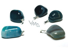 Agate blue-green Trommel pendant natural stone, 2,2-3 cm, 1 piece, symbolizes the element earth