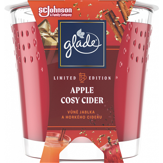 Glade Apple Cosy Cider scented cider scented candle in glass, burning time up to 38 hours 129 g