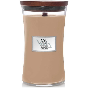 WoodWick Cashmere scented candle with wooden wick and lid glass large 609 g