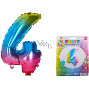 Wiky Inflatable rainbow balloon number 4, 40 cm