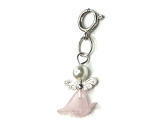 Angel dancing pendant with wings pink skirt 14 x 24 mm 1 piece
