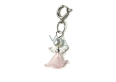 Angel dancing pendant with wings pink skirt 14 x 24 mm 1 piece