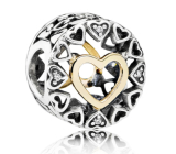 Sterling silver 925 Loving circle heart love bead for bracelet
