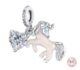 Charm Sterling silver 925 Unicorn 2in1, animal bracelet pendant