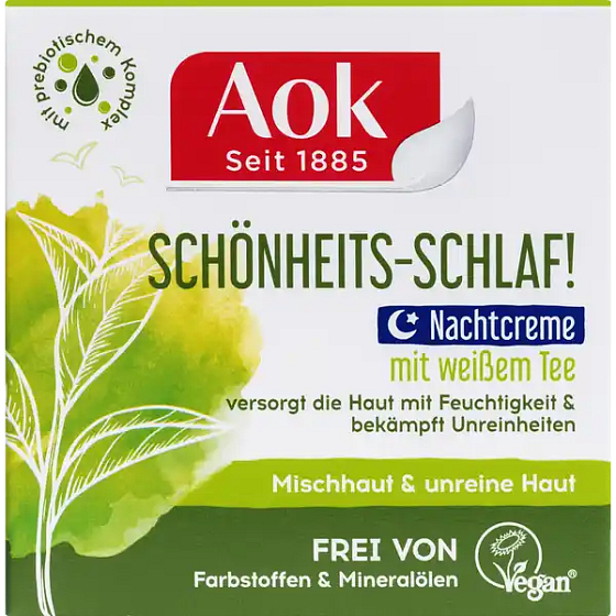 Aok Beauty Sleep! night cream with white tea for combination and problematic skin 50 ml