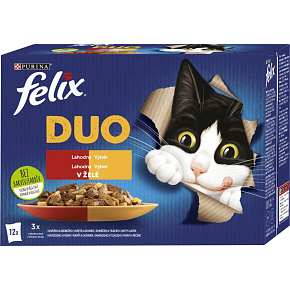 Felix Fantastic DUO pouches for cats, selection in jelly 12× 85 g