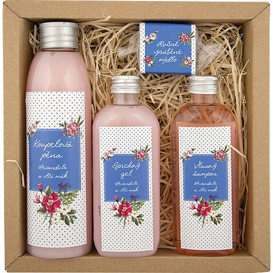 Bohemia Gifts Spa Meadow bath foam 200 ml + shower gel 100 ml + hair shampoo 100 ml + handmade soap 30 g, cosmetic set