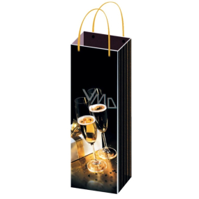 Anděl Gift paper bag for a bottle 6 x 12 x 9 cm black glasses F 3