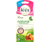 Veet Natural Cold Wax Strips for Face 20 pieces + Luminous Finish Wipes 4 pieces