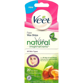 Veet Natural Cold Wax Strips for Face 20 pieces + Luminous Finish Wipes 4 pieces