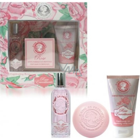 Jeanne en Provence Rose Envoutante - Captivating rose perfumed water for women 60 ml + solid toilet soap 100 g + hand cream 75 ml, gift set