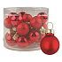 Red glass flasks set 2 cm, 12 pieces