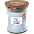 WoodWick Soft Chambray - Clean linen scented candle with wooden wick and glass lid small 85 g