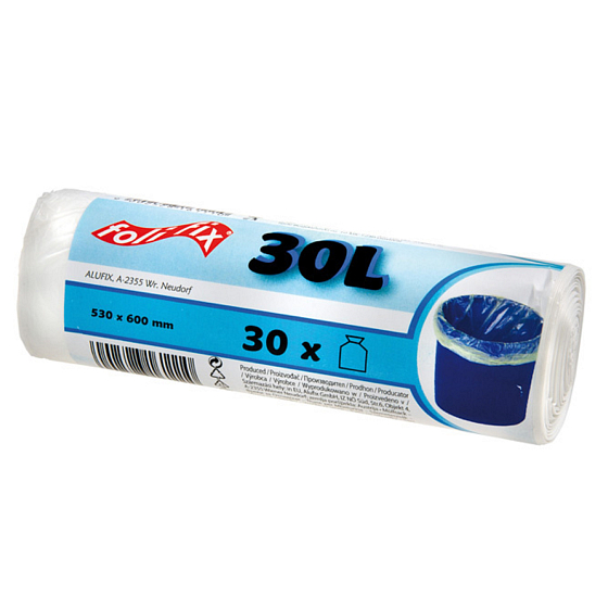 Folifix Trash bags 7 µ 30 liters, 53 x 60 cm, 30 pieces