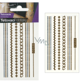 Tattoo decals gold and silver Chains 10.5 x 6 cm