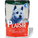Plaisir Dog beef chunks with vegetables complete food for adult dogs pouch 100 g