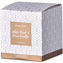 Emocio White Musk & Warm Vanilla - White musk and warm vanilla scented candle glass with tin lid 80 x 90 mm