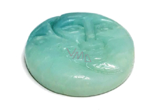 Amazonite face of the sun and moon hand carved natural stone 5 cm, stone of hope
