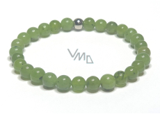 Jade Canadian bracelet elastic natural stone, ball 6 mm / 16 - 17 cm, stone of peace