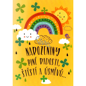 Albi Playing Envelope Birthday Rainbow with four-leaf clovers Get Lucky 14,8 x 21 cm