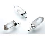 Crystal spike in metal pendant natural stone 3,5 - 4,5 cm 1 piece, stone stones