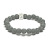 Lava grey with royal mantra Om, bracelet elastic natural stone, ball 8 mm / 16-17 cm, born of the four elements