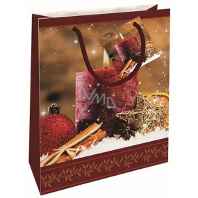 Nekupto Gift paper bag 23 x 18 x 10 cm Christmas candle red