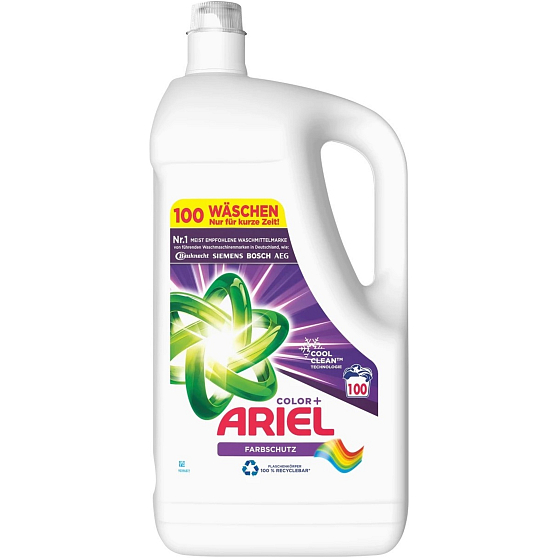 Ariel Color+ liquid washing gel for coloured clothes 100 doses 5 l