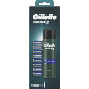 Gillette Mach3 Extra Comfort Shaving Gel 200 ml + 8 replacement heads for men