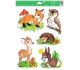 Window film hand painted animals fox 33,5 x 26 cm