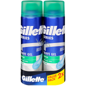 Gillette Series Sensitive Aloe Vera Shaving Gel for Men 2 x 200 ml, Duo Pack