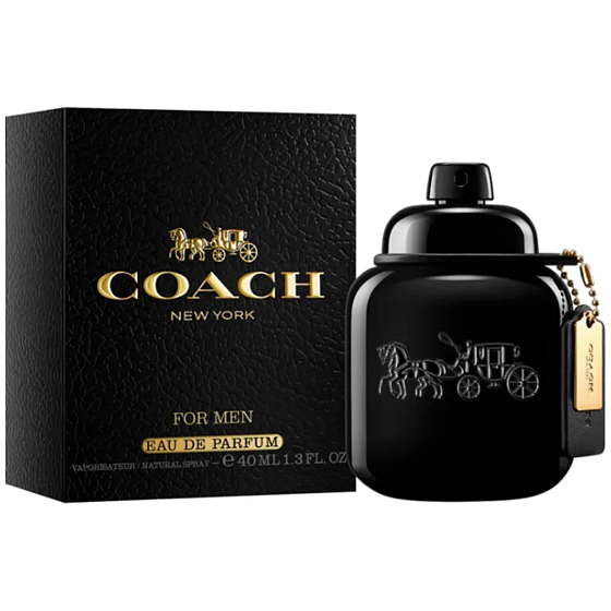 "Parfémovaná voda Coach For Men pro muže, 40 ml. Moderní a svěží vůně s dřevitými a kořeněnými tóny, ideální pro muže, kteří hledají elegantní a energizující parfém pro každodenní nošení.