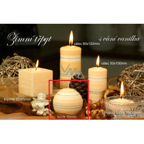 Lima Winter glitter Vanilla scented candle ball diameter 80 mm 1 piece