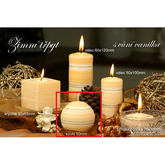 Lima Winter Sparkle Vanilla Scented Candle Ball Diameter 80 mm 1 piece