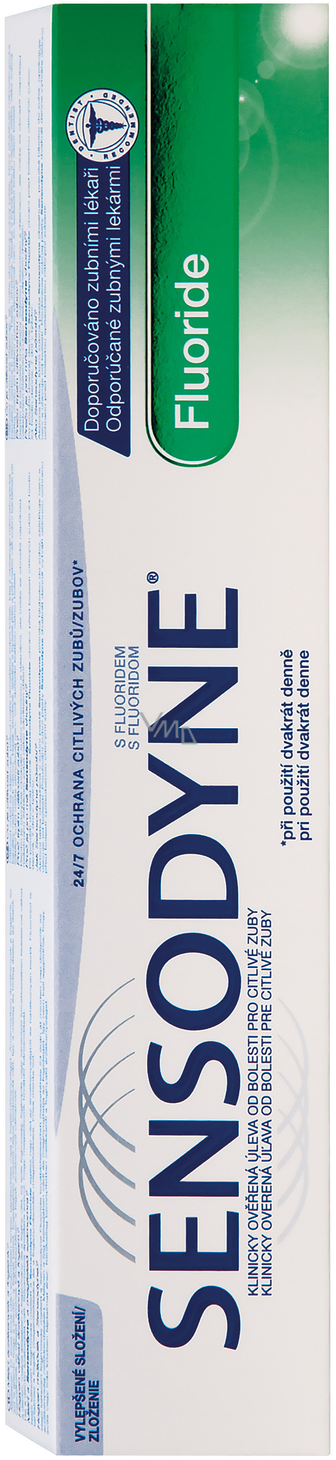 Sensodyne Fluoride containing potassium nitrate toothpaste reduces the sensitivity of teeth and