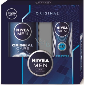 Nivea Men Original Care Shower Gel 250 ml + Fresh Active antiperspirant spray 150 ml + Men cream 30 ml, cosmetic set