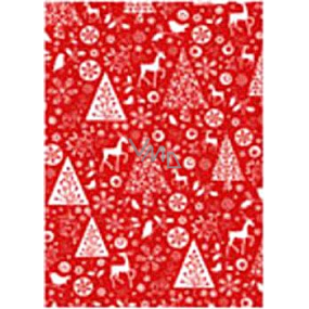Ditipo Gift wrapping paper 70 x 500 cm Christmas red white Christmas motifs
